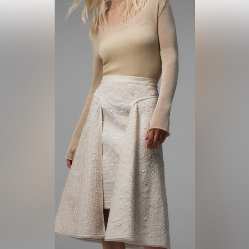 New! Zara Atelier limited edition medium beaded cape skirt. - Picture 6 of 16